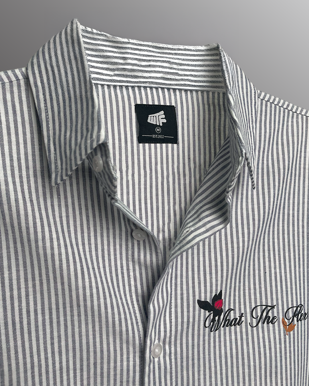 Not Just A Dream Grey Full Sleeves Striped Shirt