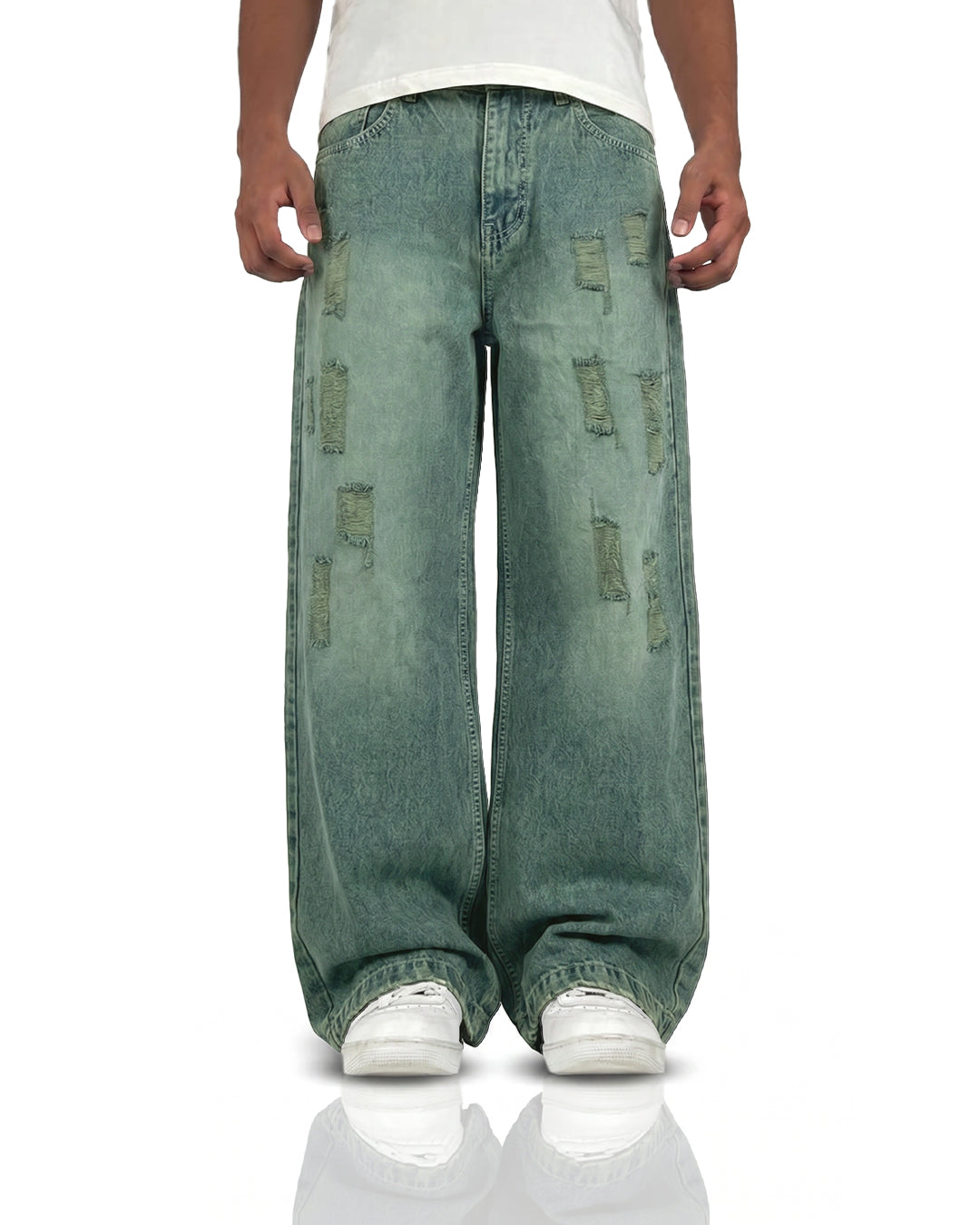 Antique Blue Rugged Baggy Jeans