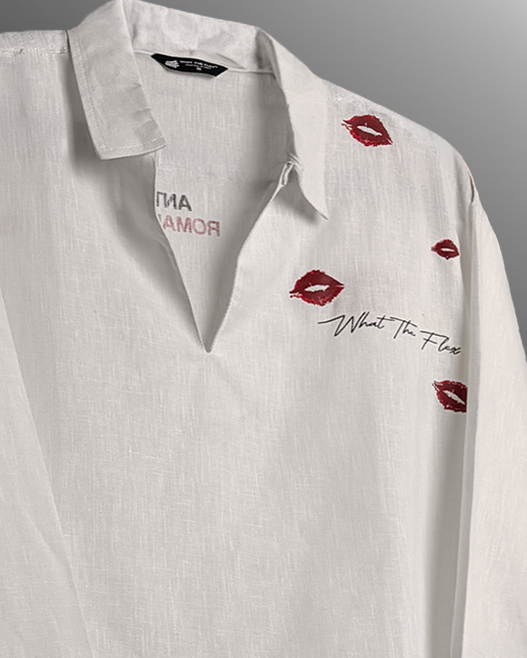 Anti Romantic V Neck Linen Full Slevees Polo