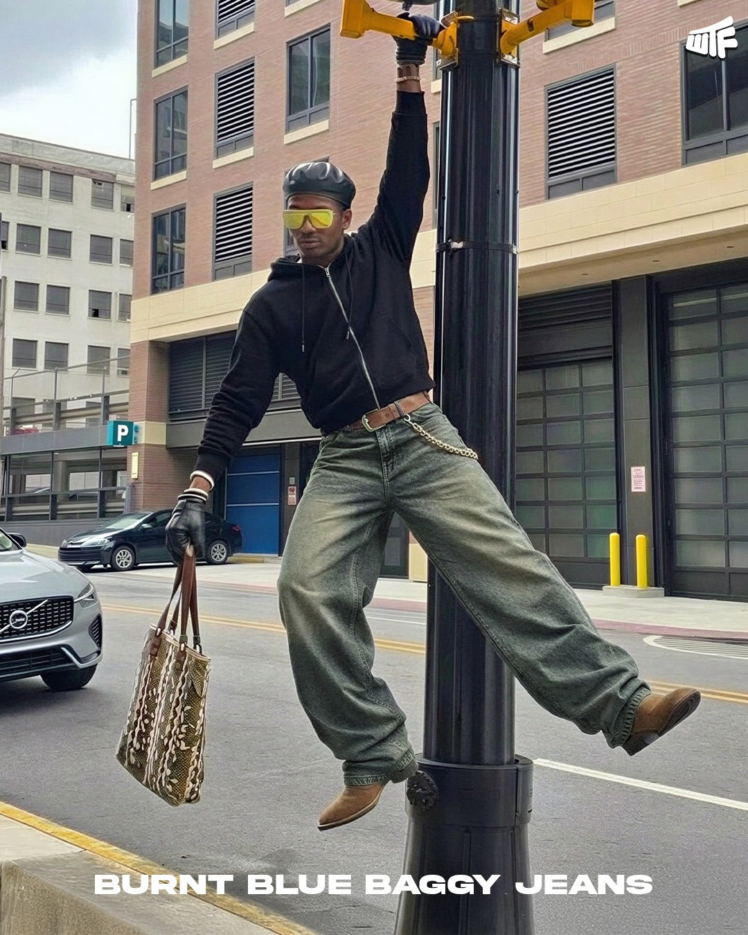 Burnt Blue Baggy Jeans