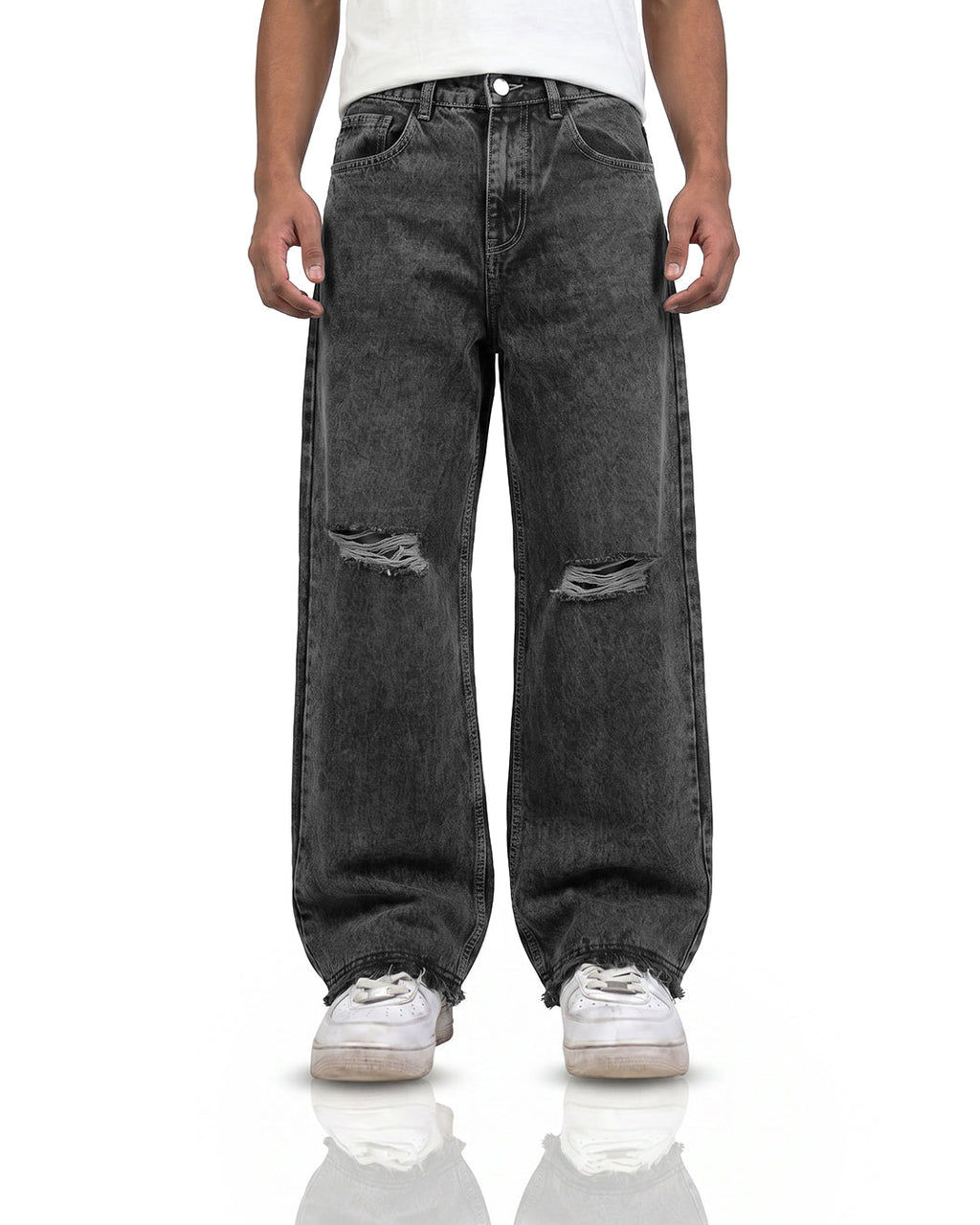 Lost Black Rugged Baggy Jeans