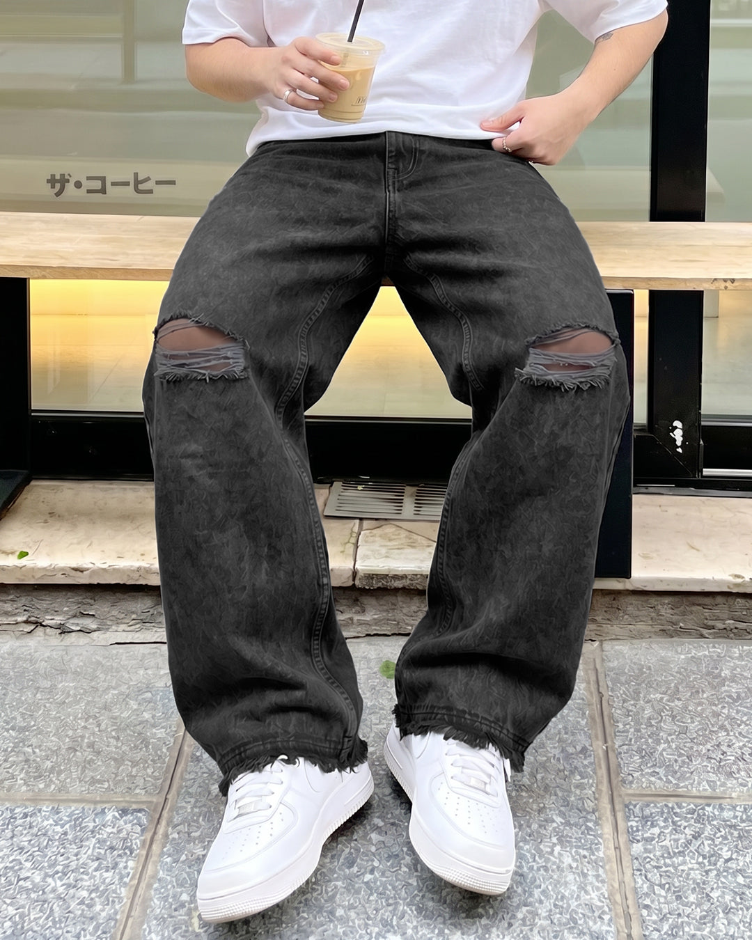 Lost Black Rugged Baggy Jeans