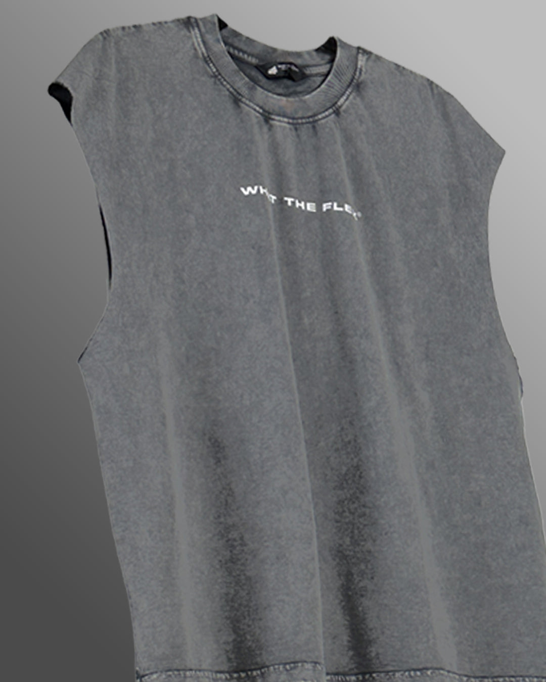 Mutation Grey Acid Wash Boxy Vest