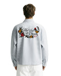 Not Just A Dream Grey Full Sleeves Striped Shirt